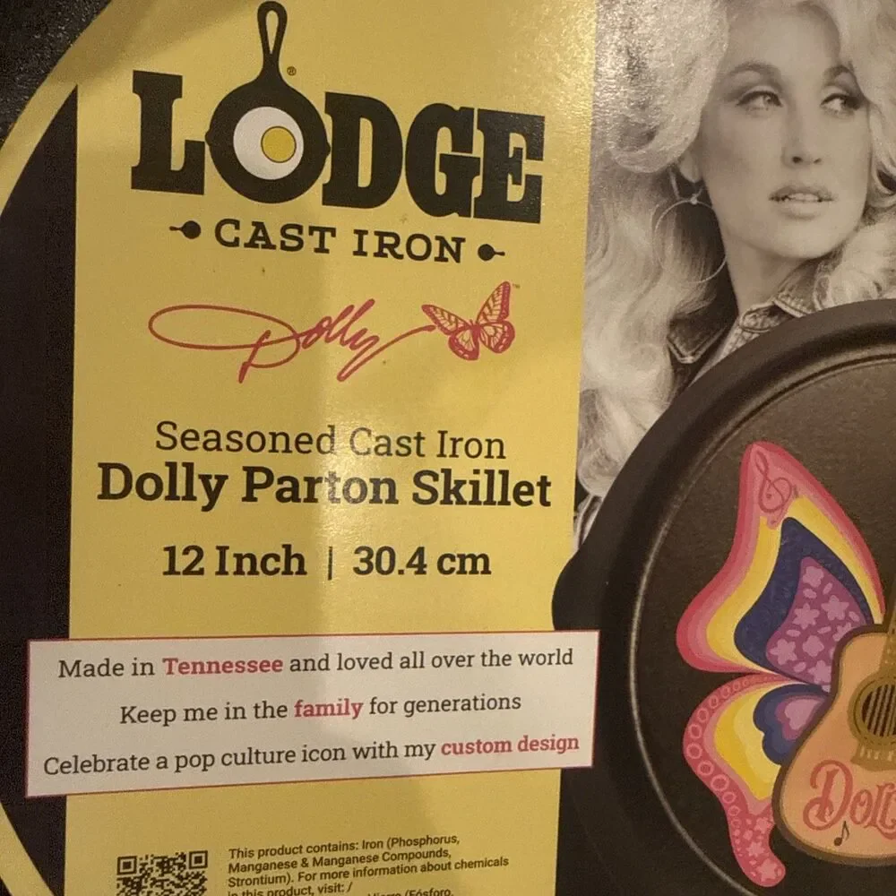 🦋 LODGE~DOLLY PARTON~CAST IRON SKILLET PAN 10.25